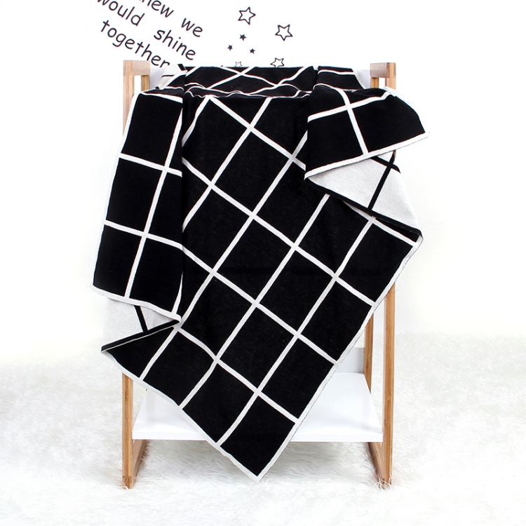 Knitted Plaid Baby Blanket(Black) 
Knitted Plaid Baby Blanket(Black)
