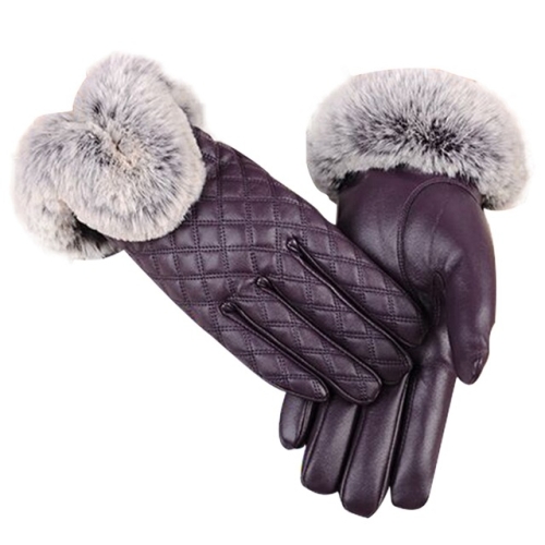Women PU Leather Gloves Imitated Rabbit Fur Thick Warm Winter and Autumn Female Gloves(Purple)
Women PU Leather Gloves Imitated Rabbit Fur Thick Warm Winter and Autumn Female Gloves(Purple)