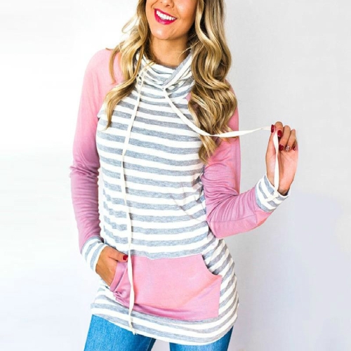 Autumn and Winter Striped Stitching Hooded Pocket Slim Sweater, Size: XL(Pink )
Autumn and Winter Striped Stitching Hooded Pocket Slim Sweater, Size: XL(Pink )