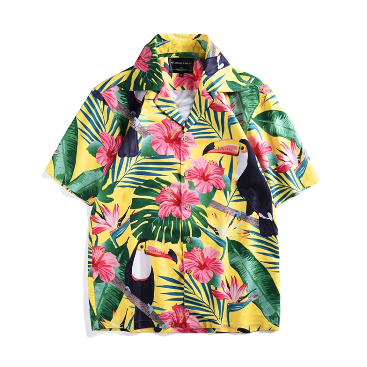 Summer Toucan Print Tropical Style Short Sleeve Loose Vacation Shirt(As Show)
Summer Toucan Print Tropical Style Short Sleeve Loose Vacation Shirt(As Show)