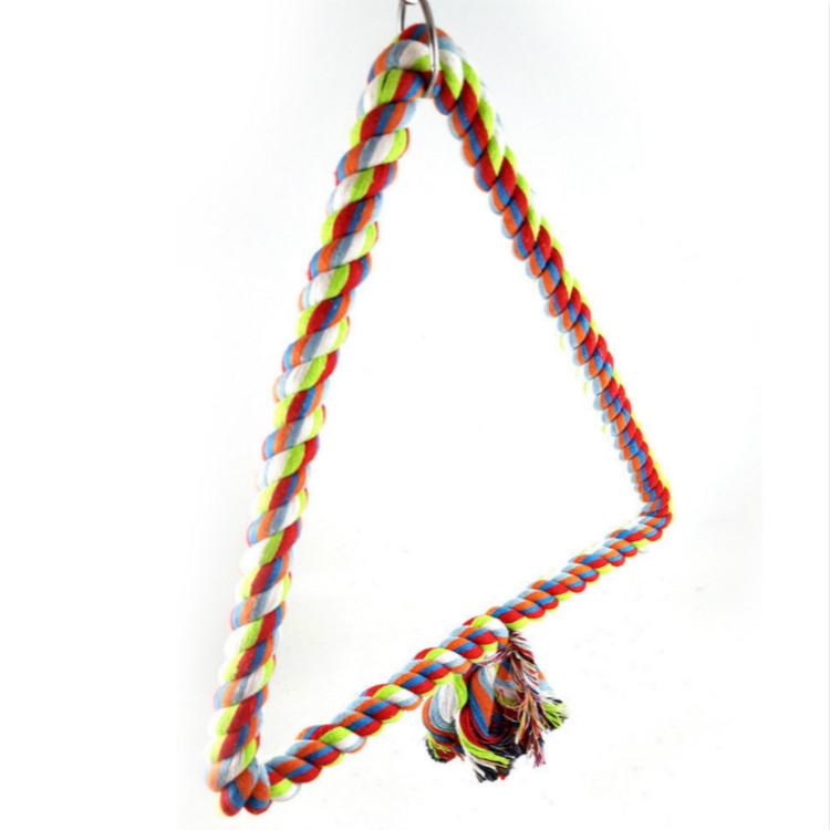 Colorful Cotton Rope Bird Perched Climbing Honed Triangle Cotton Rope Swing Toy, Size:15x18cm
Colorful Cotton Rope Bird Perched Climbing Honed Triangle Cotton Rope Swing Toy, Size:15x18cm