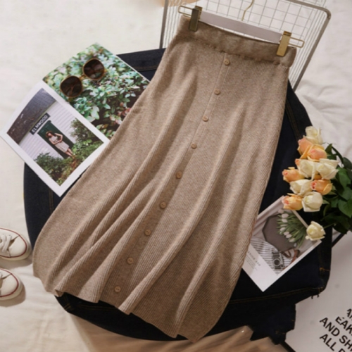 Autumn and Winter High Waist Single-breasted Large Swing Long Knit Skirt, Size: One Size( Khaki )
Autumn and Winter High Waist Single-breasted Large Swing Long Knit Skirt, Size: One Size( Khaki )