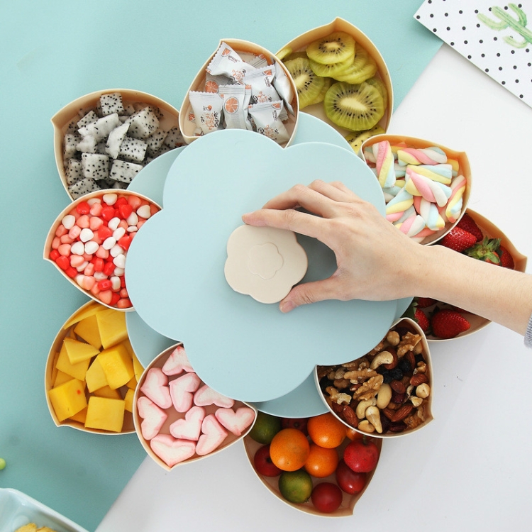 Double-layer Rotating Fruit Plate Petal Shape Dried Fruit Plate Snack Storage Tray Home Candy Dish( Blue )
Double-layer Rotating Fruit Plate Petal Shape Dried Fruit Plate Snack Storage Tray Home Candy Dish( Blue )