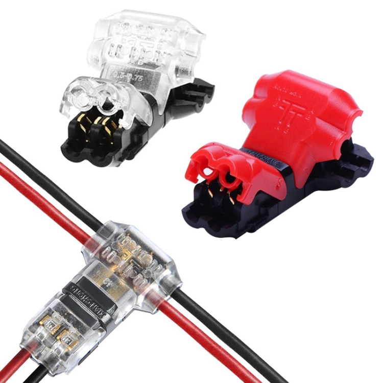 5PCS Peel-free Quick Connector Two-core T-type 2-wire Stripping Terminal Block, Random Color Delivery
5PCS Peel-free Quick Connector Two-core T-type 2-wire Stripping Terminal Block, Random Color Delivery