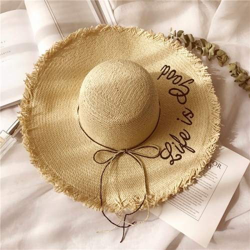 3 PCS Summer Ladies Sun Hat Letters Embroidered Wide-brimmed Straw Woven Beach Cap, Size:Adjustable(56-58cm)(Beige)
3 PCS Summer Ladies Sun Hat Letters Embroidered Wide-brimmed Straw Woven Beach Cap, Size:Adjustable(56-58cm)(Beige)