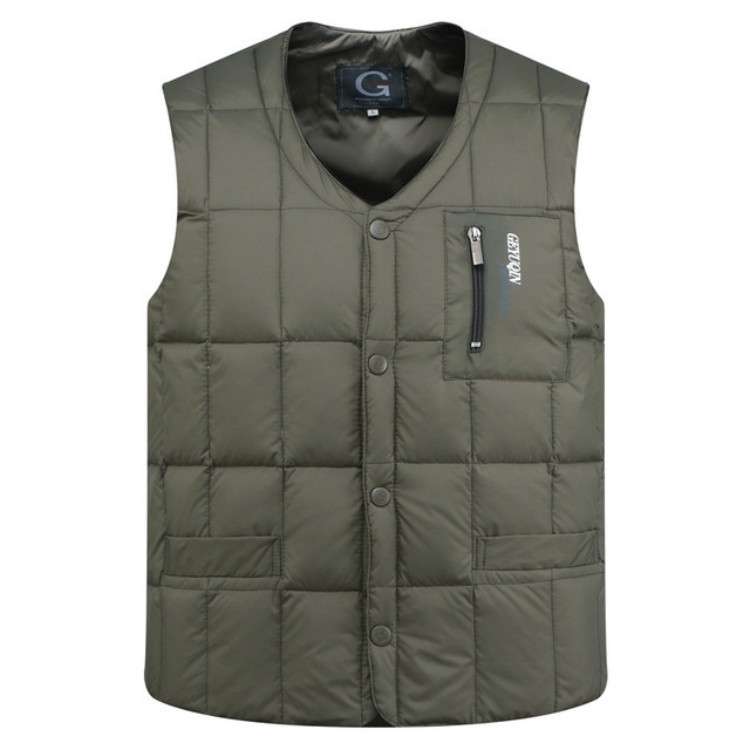 White Duck Down Jacket Vest Men Middle-aged Autumn Winter Warm Sleeveless Coat, Size:M(Green)
White Duck Down Jacket Vest Men Middle-aged Autumn Winter Warm Sleeveless Coat, Size:M(Green)