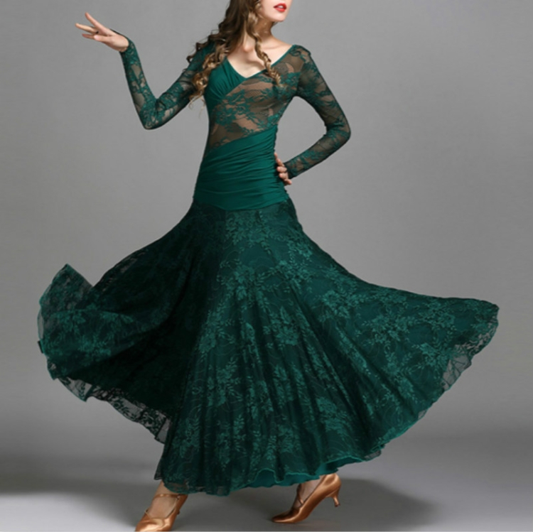Lace Chiffon Big Swing Dress Ballroom Dance wWaltz Practice Skirt, Size:XXL(Dark Green)
Lace Chiffon Big Swing Dress Ballroom Dance wWaltz Practice Skirt, Size:XXL(Dark Green)