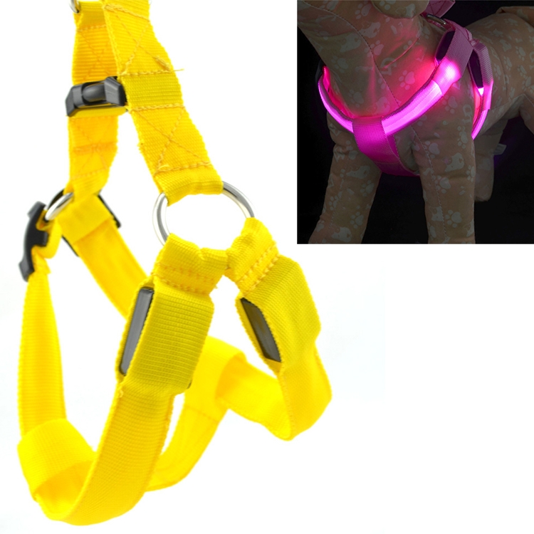 Double Sided LED Light Pet Harness Nylon Cat Dog Chest Strap Leash, Size:S(Yellow)
Double Sided LED Light Pet Harness Nylon Cat Dog Chest Strap Leash, Size:S(Yellow)