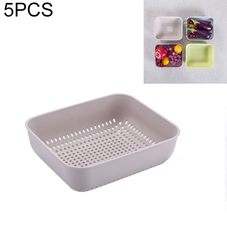 5 PCS Multifunctional Fruit and Vegetable Basket Plastic Square Hollow Drain Basket, Size:M(Beige)
5 PCS Multifunctional Fruit and Vegetable Basket Plastic Square Hollow Drain Basket, Size:M(Beige)