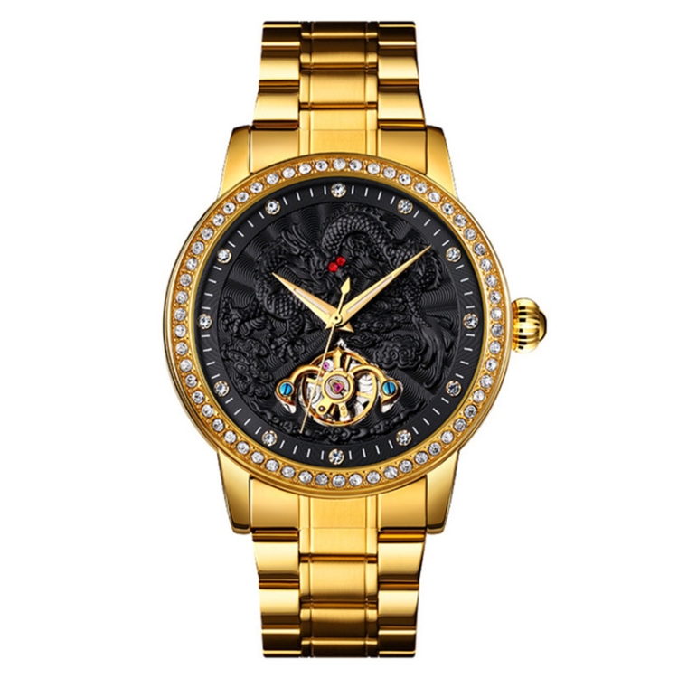 SKMEI 9219 Men Dragon Totem Hollow Automatic Mechanical Watch Student Steel Band Watch (Gold Shell Black Face)
SKMEI 9219 Men Dragon Totem Hollow Automatic Mechanical Watch Student Steel Band Watch (Gold Shell Black Face)