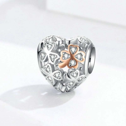 925 Sterling Silver Heart-shaped Beaded Hollow Four-leaf Clover DIY Bracelet Accessories
925 Sterling Silver Heart-shaped Beaded Hollow Four-leaf Clover DIY Bracelet Accessories