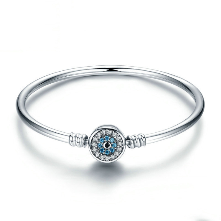 Guardian Eye S925 Sterling Silver Bangle Bracelet Set with Blue Gems, Size:17cm
Guardian Eye S925 Sterling Silver Bangle Bracelet Set with Blue Gems, Size:17cm