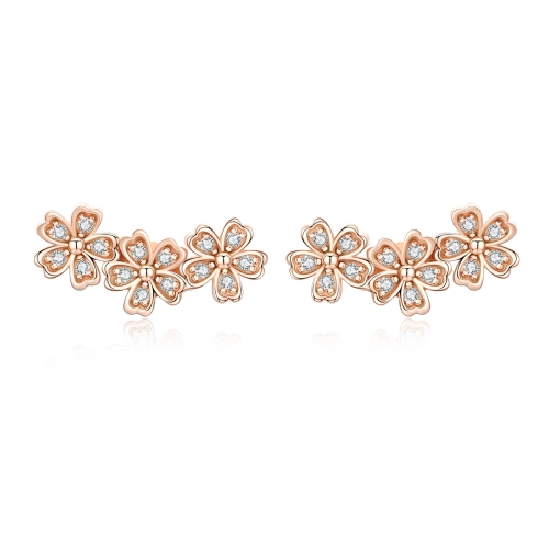 Flowers Zircon Earrings Sterling Silver Female Earrings Simple Earrings, Color:Rose Gold
Flowers Zircon Earrings Sterling Silver Female Earrings Simple Earrings, Color:Rose Gold