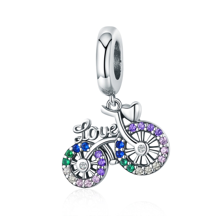 S925 Sterling Silver Bicycle Pendant Color Inlaid Zircon Beads DIY Bracelet Charm Accessories, Style: Pendant
S925 Sterling Silver Bicycle Pendant Color Inlaid Zircon Beads DIY Bracelet Charm Accessories, Style: Pendant