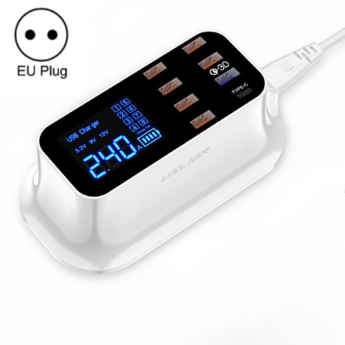 USLION PD18W Charger QC Multi-port USB Smart Digital Power Strip LED Screen Digital Display Charger EU Plug
USLION PD18W Charger QC Multi-port USB Smart Digital Power Strip LED Screen Digital Display Charger EU Plug