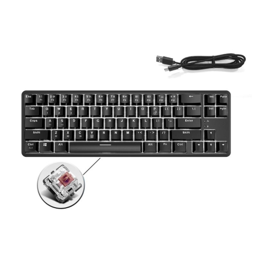 

Ajazz K680T Mini USB Wired Dual-mode Charging 68-keys Laptop Bluetooth Mechanical Keyboard, Cable Length: 1.6m, Style:Tea Shaft(Black)