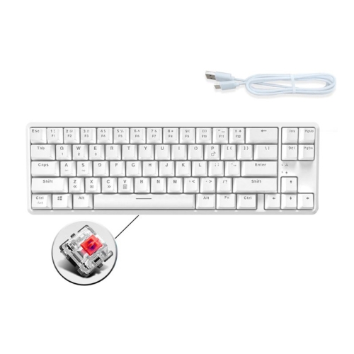 

Ajazz K680T Mini USB Wired Dual-mode Charging 68-keys Laptop Bluetooth Mechanical Keyboard, Cable Length: 1.6m, Style:Red Shaft(White)