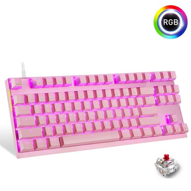 MOTOSPEED CK82 87 Keys RGB Backlight Full-key No PunchMacro Definition Mechanical Keyboard, Cable Length: 1.5m(Pink Red Shaft)
MOTOSPEED CK82 87 Keys RGB Backlight Full-key No PunchMacro Definition Mechanical Keyboard, Cable Length: 1.5m(Pink Red Shaft)