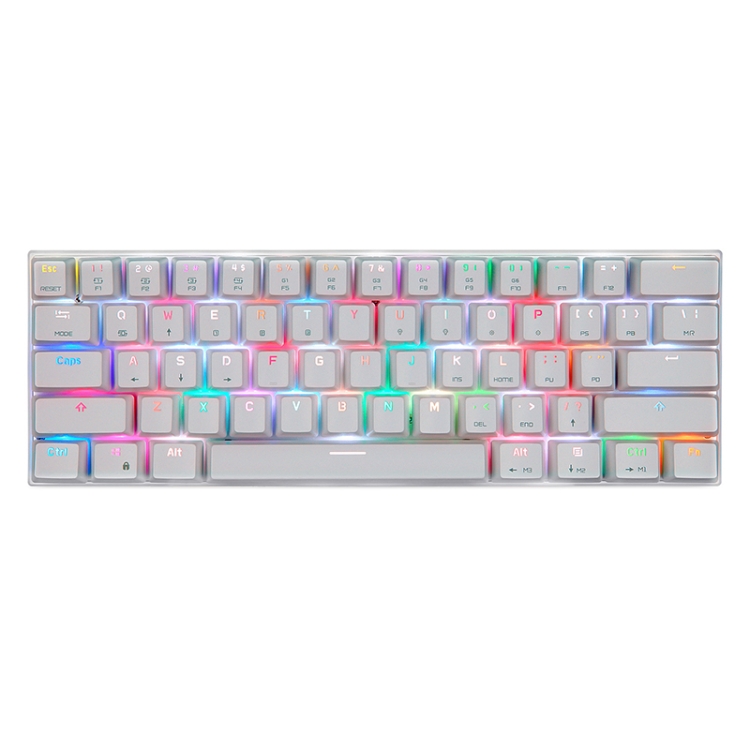 MOTOSPEED CK62 61-key Wired + Bluetooth 3.0 Dual-mode RGB Keyboard, Cable Length: 1.5m, Style:Green Shaft(White )
MOTOSPEED CK62 61-key Wired + Bluetooth 3.0 Dual-mode RGB Keyboard, Cable Length: 1.5m, Style:Green Shaft(White )