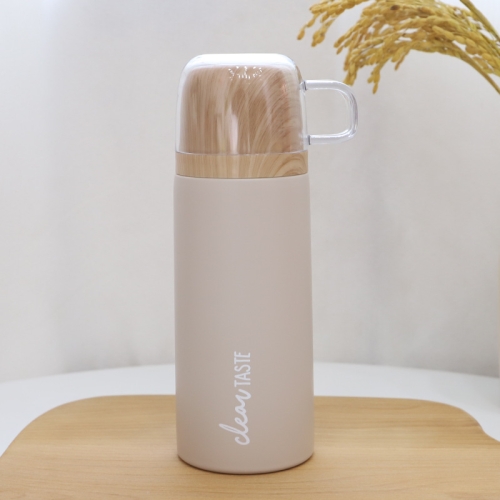 Dual-purpose Stainless Steel Vacuum Flask with Wood Grain Lid Push-button Portable Couple Water Cup, Capacity:350ml(Gray)
Dual-purpose Stainless Steel Vacuum Flask with Wood Grain Lid Push-button Portable Couple Water Cup, Capacity:350ml(Gray)