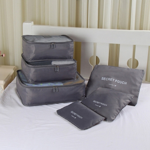 

30 Sets Oxford Cloth Travel Mesh Bag Luggage Organizer Cube Clothing Organiser (1 Set=6 PCS)( Gray)
