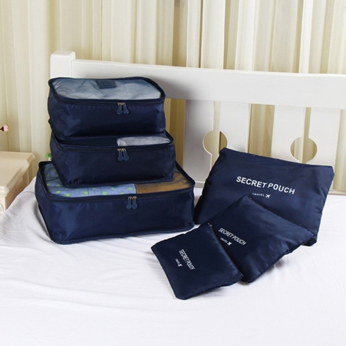 

30 Sets Oxford Cloth Travel Mesh Bag Luggage Organizer Cube Clothing Organiser (1 Set=6 PCS)(Dark Blue)