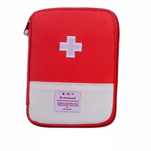 

5 PCS Function Portable First Aid Kit Travel Emergency Drug Cotton Fabric Medicine Bag Pill Case Splitters Box(Red)