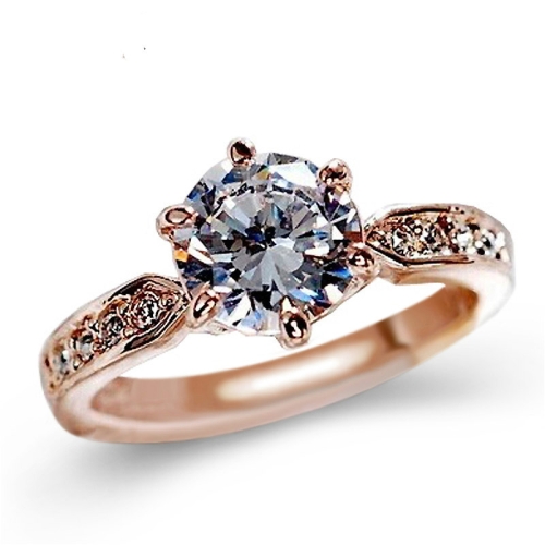 Female Classic Crystal Six-Claw Diamond Ring Wedding Ring, Ring Size:9(Rose Gold)
Female Classic Crystal Six-Claw Diamond Ring Wedding Ring, Ring Size:9(Rose Gold)