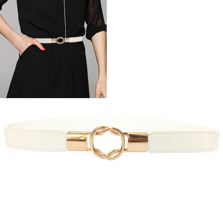 Women 8-button Buckle Double-loop Buckle Stretch PU Leather Thin Belt, Length:64cm(White)
Women 8-button Buckle Double-loop Buckle Stretch PU Leather Thin Belt, Length:64cm(White)