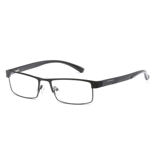 

Simple Matel Frame Reading Glasses Hyperopia Eyeglasses +1.00D(Matte Black)