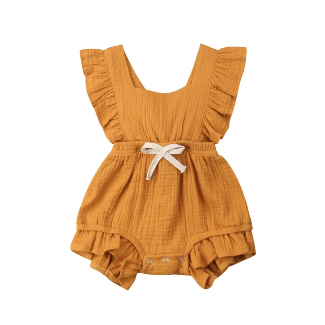 Baby Solid Color Sleeveless Ruffled Jumpsuit Back Strap Romper, Size:80cm(Yellow)
Baby Solid Color Sleeveless Ruffled Jumpsuit Back Strap Romper, Size:80cm(Yellow)