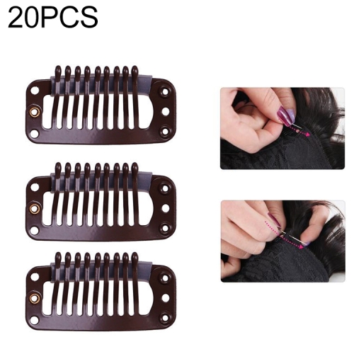 20 PCS 32mm 9-teeth Hair Extension Clips Snap Metal Clips With Silicone Back(Brown)
20 PCS 32mm 9-teeth Hair Extension Clips Snap Metal Clips With Silicone Back(Brown)