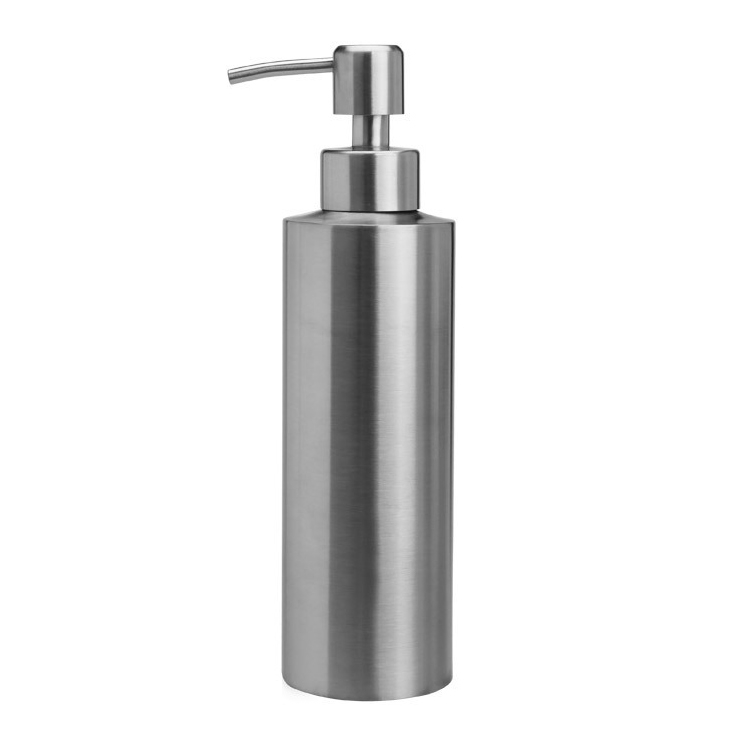 Stainless Steel Soap Dispenser Cylindrical Straight Emulsion Bottle, Specification:350ml 
Stainless Steel Soap Dispenser Cylindrical Straight Emulsion Bottle, Specification:350ml