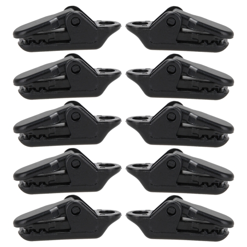 

100pcs Tents Accessories Awning Wind Rope Clamp Plastic Clip Outdoor Camping Tent Alligator Cip Hook(Black)
