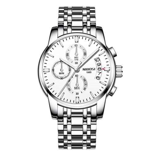 NIBOSI 2353 Three-eye Six-needle Timing Sports Quartz Watch for Men(Silver White Steel)
NIBOSI 2353 Three-eye Six-needle Timing Sports Quartz Watch for Men(Silver White Steel)