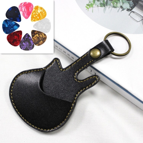 Creative Leather Guitar Shaped Storage Bag for Guitar Pick, with Keychain(Black)
Creative Leather Guitar Shaped Storage Bag for Guitar Pick, with Keychain(Black)