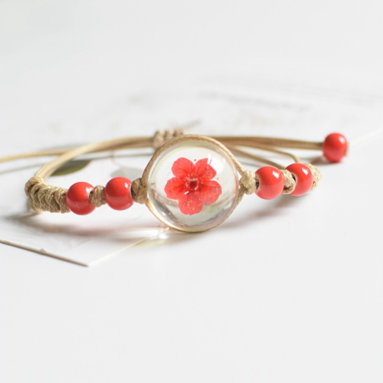 5 PCS Immortal Flower Dried Flower Specimen Couple Girlfriends Bracelet, Style:Red Peach Blossom
5 PCS Immortal Flower Dried Flower Specimen Couple Girlfriends Bracelet, Style:Red Peach Blossom