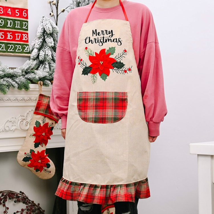 Christmas Decoration Supplies Red Flower Linen Apron Adult Apron Restaurant Atmosphere Dress Up
Christmas Decoration Supplies Red Flower Linen Apron Adult Apron Restaurant Atmosphere Dress Up