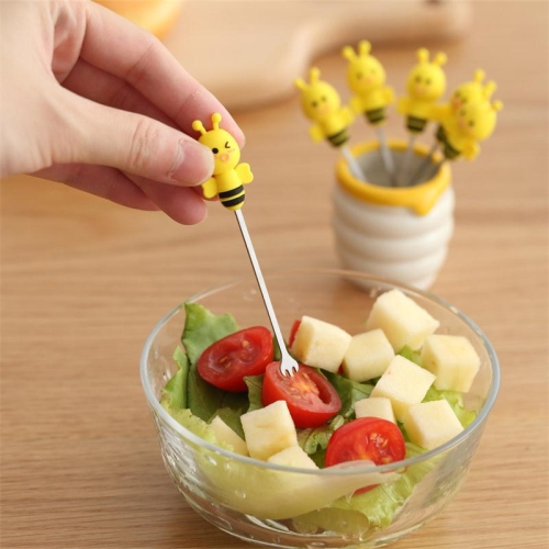 4 Sets Silicone Bee Fruit Fork Stainless Steel Fruit Toothpick Set with Ceramic Base
4 Sets Silicone Bee Fruit Fork Stainless Steel Fruit Toothpick Set with Ceramic Base