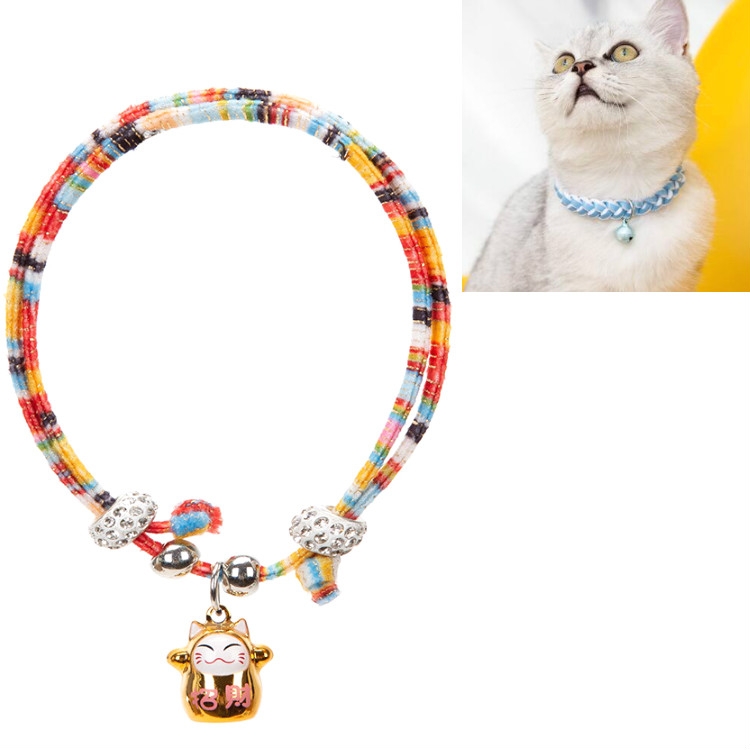 4 PCS Adjustable Pet Bell Color Cotton Woven Cat and Dog Universal Collar, Colour: Colorful Rope Gold Lucky Cat
4 PCS Adjustable Pet Bell Color Cotton Woven Cat and Dog Universal Collar, Colour: Colorful Rope Gold Lucky Cat