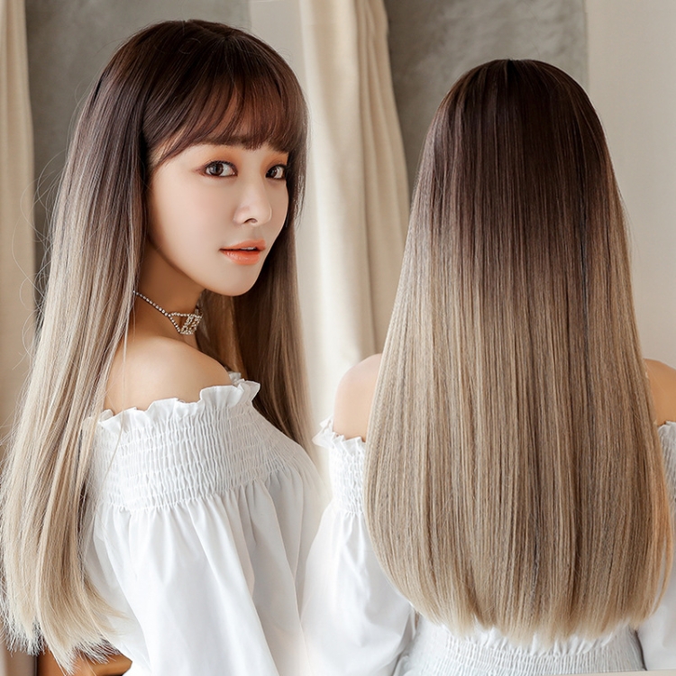 Realistic Long Straight Hair Wig Synthetic Fiber Headgear For Women, Style:Long Light Tea Three-color Gradient 67CM
Realistic Long Straight Hair Wig Synthetic Fiber Headgear For Women, Style:Long Light Tea Three-color Gradient 67CM