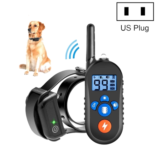 

800m Remote Control Electric Shock Bark Stopper Vibration Warning Pet Supplies Electronic Waterproof Collar Dog Training Device, Style:556-1(US Plug)