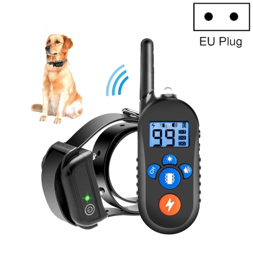 

800m Remote Control Electric Shock Bark Stopper Vibration Warning Pet Supplies Electronic Waterproof Collar Dog Training Device, Style:556-1(EU Plug)