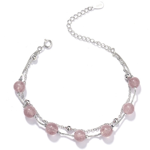 925 Sterling Silver Bracelet Women Crystal Bracelet Natural Beads Double-Layers Jewelry, Style:Strawberry Crystal
925 Sterling Silver Bracelet Women Crystal Bracelet Natural Beads Double-Layers Jewelry, Style:Strawberry Crystal