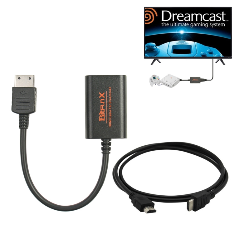 Bitfunx HD-001 Game Console HDMI Video Converter Conversion Cable for Dreamcast
Bitfunx HD-001 Game Console HDMI Video Converter Conversion Cable for Dreamcast