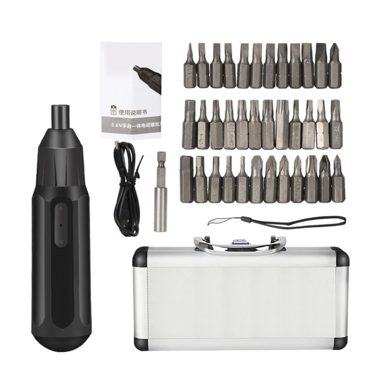 3.6V Electric Screwdriver Manual Automatic Integrated Multi-Function Charging Screwdriver Set, Classification: Aluminum Box Package
3.6V Electric Screwdriver Manual Automatic Integrated Multi-Function Charging Screwdriver Set, Classification: Aluminum Box Package