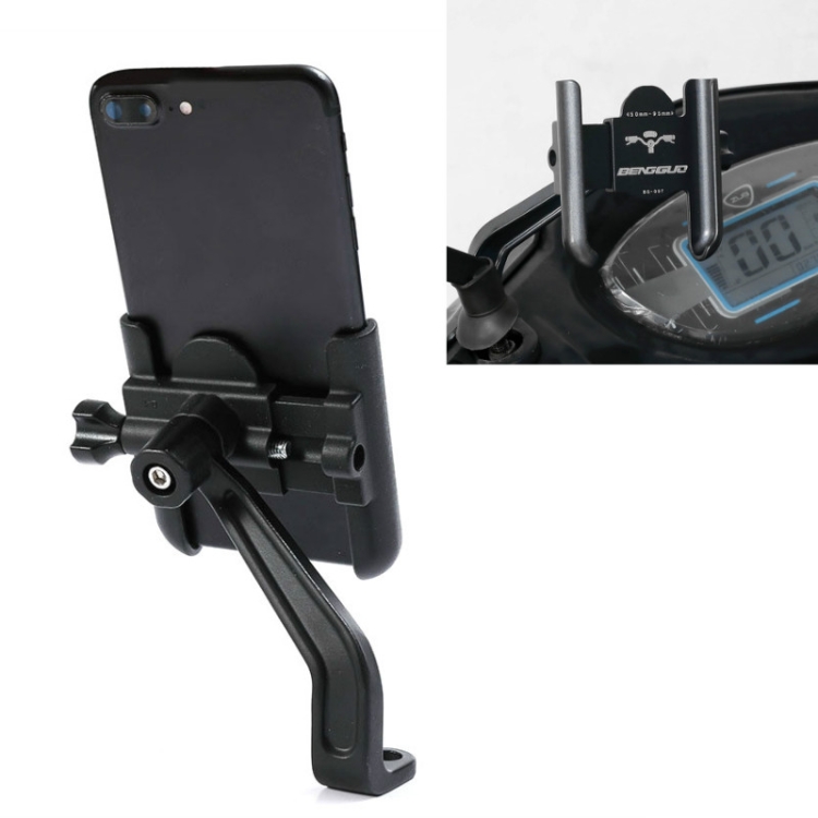 BENGGUO Bicycle Aluminum Alloy Mobile Phone Holder Electric Motorcycle Anti-Vibration Navigation Fixed Mobile Phone Holder Riding Equipment, Style:Rearview Mirror Installation(Black)
BENGGUO Bicycle Aluminum Alloy Mobile Phone Holder Electric Motorcycle Anti-Vibration Navigation Fixed Mobile Phone Holder Riding Equipment, Style:Rearview Mirror Installation(Black)