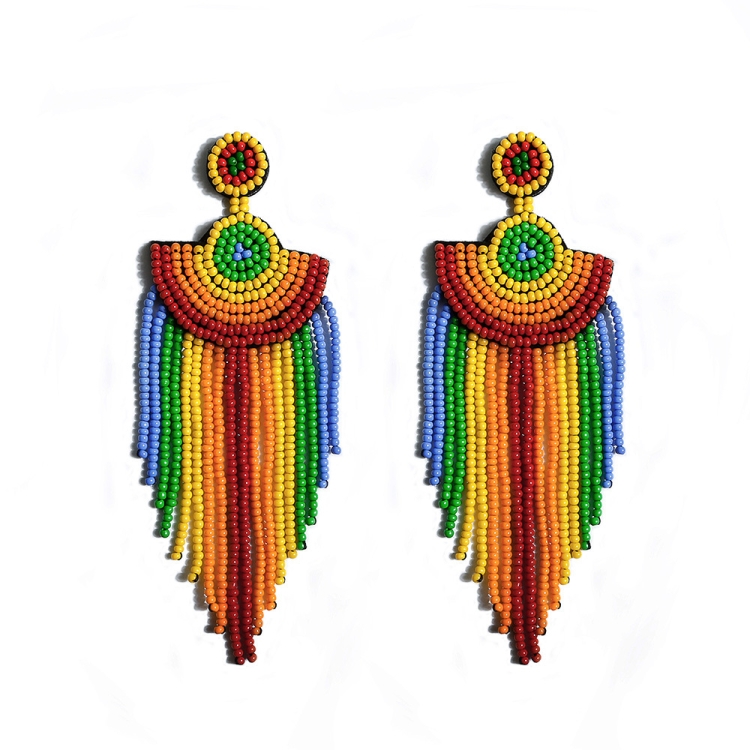 Ethnic Earrings Handmade Beaded Bohemian Tassel Earrings, Colour: Color E68797
Ethnic Earrings Handmade Beaded Bohemian Tassel Earrings, Colour: Color E68797