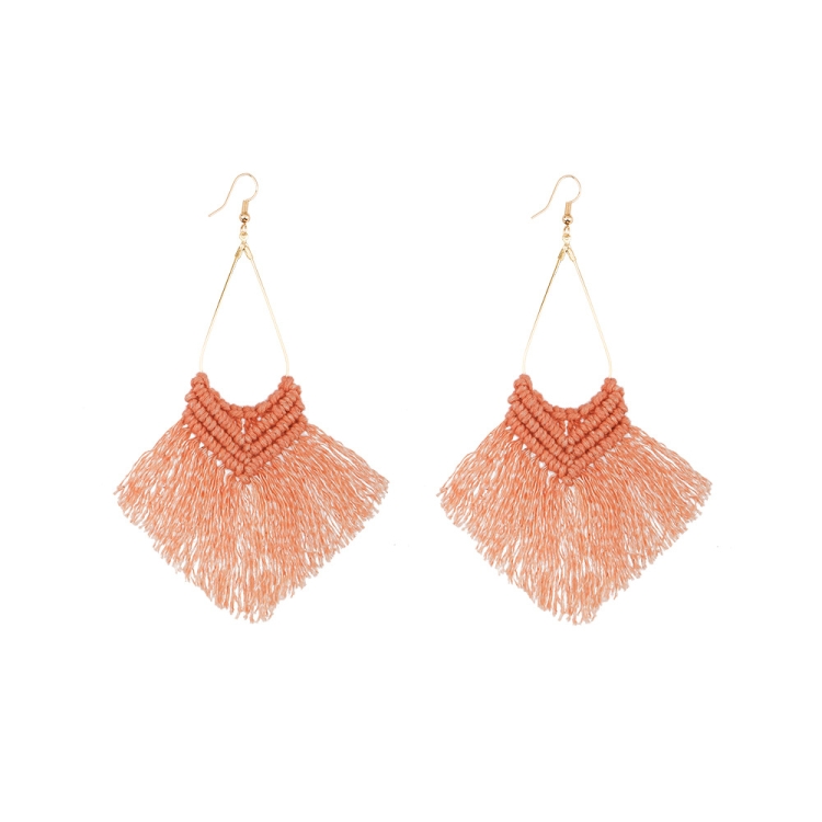 2 Pairs Rope Braided Knot Hand-Woven Earrings Bohemian Tassel Earrings, Colour: Orange
2 Pairs Rope Braided Knot Hand-Woven Earrings Bohemian Tassel Earrings, Colour: Orange