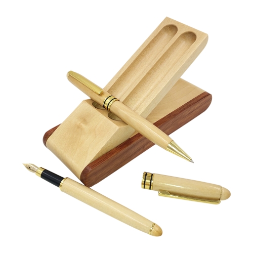 Creative Maple Pen Set with Wooden Pen Box Student Stationery Office Gifts, Style:Fountain Pen+Ballpoint Pen+Pen Box
Creative Maple Pen Set with Wooden Pen Box Student Stationery Office Gifts, Style:Fountain Pen+Ballpoint Pen+Pen Box